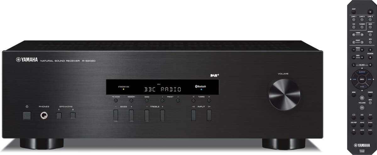 Yamaha RS-202DAB - Stereoreceiver - Bluetooth streaming - DAB radio - Zwart — afbeelding 1