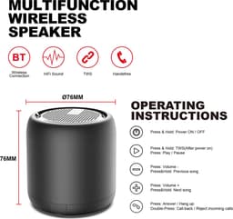 Mini Wireless Speaker-Draadloze Luidspreker Waterdichte Bluetooth 5.0 Stereo Sound Draadloze Luidspreker | Met Handvat- 5.0 Bluetooth Speaker Anti-Slip Siliconen Bodem, Mini IPX4 Waterdichte Hifi Subwoofer, Bt 5.0 Handsfree-Sinterklaas-Kerstcadeau- — thumbnail 5