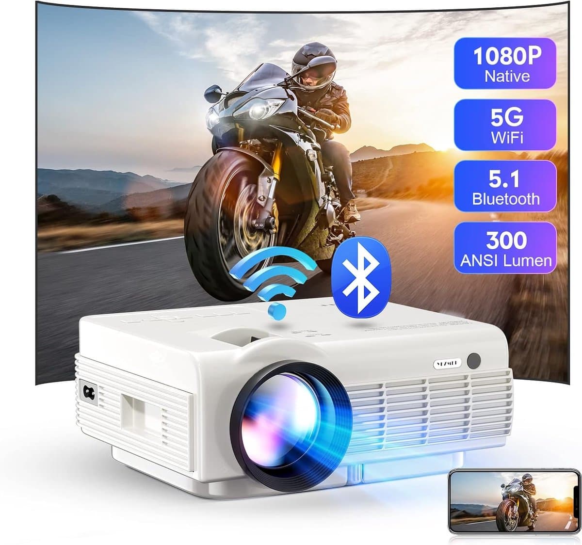 Ervaar de Magie van Thuisbioscoop met Onze Mini LED Beamer - 4K Ondersteuning en Verbluffende Beeldkwaliteit! — afbeelding 1