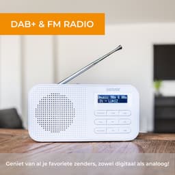 Denver DAB Radio - Noodradio / Noodpakket - Batterijen & Netstroom - Keukenradio - Draagbare Radio - DAB42 - Wit — thumbnail 2