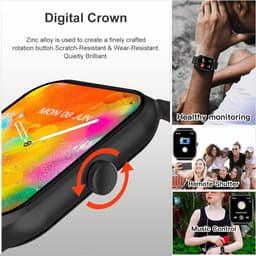 Fairweather Smartwatch Pro – Dames – HD – Stappenteller – Slaapmeter – hartslagmeter – Geschikt voor iOS en Android - Zwart — thumbnail 5