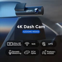 AZDome M300S 2CH 4K Wifi Gps dashcam voor auto - 4K + Full HD resolutie - Night vision - Parkeerbeveiliging - 64gb Micro SD kaart - 170 + 140 graden kijkhoek - Nachtzicht — thumbnail 4