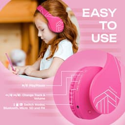PowerLocus P2 draadloze Over-Ear Koptelefoon Inklapbaar koptelefoon voor kinderen - veilig volume van 85 dB - Bluetooth Hoofdtelefoon - Met microfoon — thumbnail 5