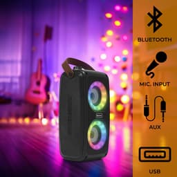 Denver Bluetooth Speaker Draadloos - Lichteffecten - Muziek Box - AUX - TWS Pairing - BTV230 - Zwart — thumbnail 2