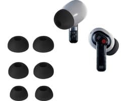 kwmobile 6x cover voor in-ear oortjes geschikt voor Nothing ear (2) - Vervangende oordopjes van siliconen in zwart - 3 maten