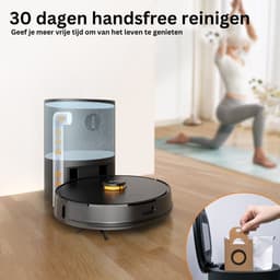 Robotstofzuiger - Laadstation - Leegt automatisch - 2700Pa - Appbediening - Stembediening - Vacuümzuiger - 110 minuten - Dweilen - Lidar - Navigatiesysteem - 3 liter - 60 dagen niet legen — thumbnail 2