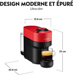 Krups Nespresso YY4888FD Virtuo Pop Red Coffee Machine Capsules, Compact Coffee Maker, 4 kopjes, espresso, Bluetooth — thumbnail 3