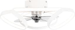 QAZQA mandy - Dimbare LED Plafondventilator met Verlichting | Lamp en Afstandsbediening - 1 lichts - Ø 55 cm - Wit - Woonkamer | Slaapkamer | Keuken — thumbnail 5