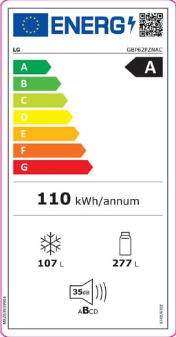 LG GBP62PZNAC - A-label, 384L Koel- en vriescombinatie - Total Nofrost, Stil (35Db) Roestvrijstaal, 10 jaar compressor garantie — thumbnail 2