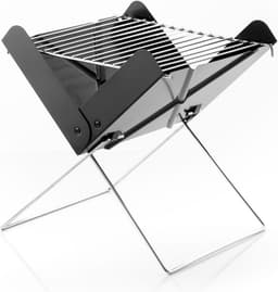 Opvouwbare BBQ -Draagbare opvouwbare grill met rooster  -Portable Vouw Barbecue - Festival BBQ - Camping - Tafel - Zomer -  Rechthoekig - 43 x 29 x 24 cm - Zwart — thumbnail 1