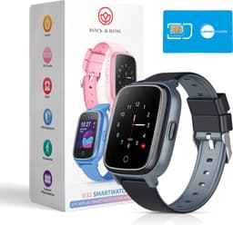 Rock&Rose 4G GPS Horloge Kind - Inclusief Simkaart - SOS Functie - Kinder Smartwatch - Kinderhorloge Meisje/Jongen Smartwatch - Smartwatch Kinderen - Zwart — thumbnail 1
