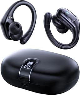 Audrax® Fit Pro Draadloze Sport Oordopjes - 75 uur Speeltijd - Met Oorhaak - IPX7 Waterbestendig - Bluetooth - Sport Oortjes - Oortjes Draadloos - Geschikt voor Apple en Android - Zwart — thumbnail 1