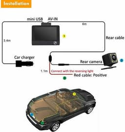 Lexium Dashcam voor auto - Dashcam - Dashcam voor auto voor en achter - Dashcam voor en achter - Dashcam voor en achter draadloos - Dual dashcam — thumbnail 2