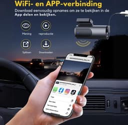 Dual Dashcam - Dashcam Voor Auto 4 K/2,5 K Wifi - Voor en Achter Camera – Inclusief 64GB SD-Kaart – Auto Camera Met Nachtzicht – G-Sensor – App bediening — thumbnail 3