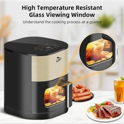 Uten Airfryer XXL 200E - Dual Blaze Technologie - Hetelucht friteuse - 5.5 liter - 14 programma's - 40ºC tot 200ºC - PFAS vrij - 2000W - Goud — thumbnail 5