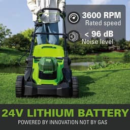 Greenworks 24+24volt=48 Volt accumaaier G24X2LM41, incl. 2x 2-AH Accu & lader — thumbnail 5