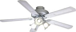 LuxiLamps - 5 Kop Bloem Plafondventilator - Dimbaar Met Afstandsbediening - E27 - 3 Snelheden - Wit - 132 cm - Slimme Ventilator — thumbnail 1