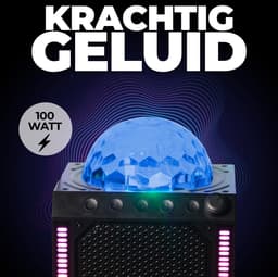 Denver Karaoke Set Kinderen & Volwassenen - Discolichten - Bluetooth - Incl. Microfoon - Speaker Party Box - Partybox - BTM618 — thumbnail 3