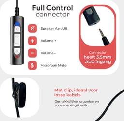 DynaBright Headset met Microfoon - Computer Headset - Koptelefoon met Microfoon - Headset - Laptop - Koptelefoon - 3.5mm - USB/USB-C — thumbnail 2