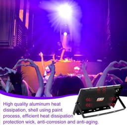 2 stuks waterdichte blacklight spots 50 W IP66 - UV lamp voor disco glow party - Halloween decoratie - podiumverlichting met stekker — thumbnail 5