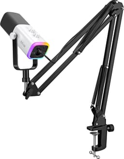 FIFINE - AM8T - Wit - USB / XLR Studio microfoon - PC-Gaming Met Flexibele Arm ( 66cm! ) - Geschikt voor PC/PS4/PS5 - RGB - Podcast - Gaming - Streaming — thumbnail 2