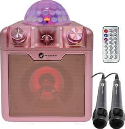 N-GEAR Disco Block 410 - Karaoke Set - Bluetooth Speaker - Party Box met 2 Microfoons - Space Pink - Limited Edition — thumbnail 3