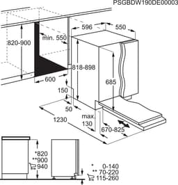 AEG FSE76607P EcoLine 7000 serie - Inbouwvaatwasser - GlassCare - QuickLift - 13 couverts - - Energielabel A — thumbnail 2