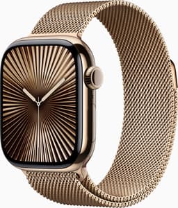 Apple Watch Series 10 - Wifi + 4G - 46mm - Gouden Titanium Case met Gouden Milanese band - S/M — thumbnail 2