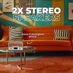Denver DAB Radio CD Speler - Retro Radio - Bluetooth - 20 voorkeuzezenders - DAB /FM / AUX - MDA525 - Lightwood — thumbnail 2