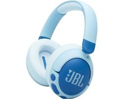 JBL Junior 470NC - Draadloze Kinderkoptelefoon - Bluetooth - Noise Cancelling - Veilig Volume <85 dB - Over-ear - 50 uur batterij - Met Microfoon - JBL Headphones-app - Voor Tablet & School - Blauw