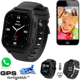GPSHorlogeKids© - GPS horloge kind - smartwatch kinderen - WhatsApp - 4G videobellen - spatwaterdicht - SOS alarm -meting hartslag & temperatuur - incl SIM - Edge Pro Zwart — thumbnail 1