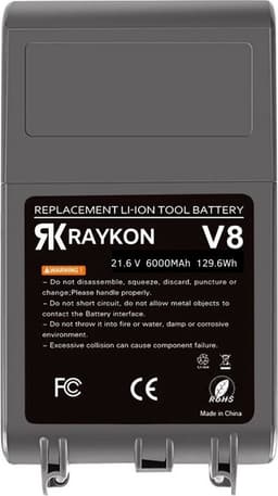 Verbeterde Batterij Set Geschikt voor Dyson V8 Inclusief HEPA-Filter - Absolute Dyson V8 - Accu Voor Dyson V8 Absolute, Fluffy & Animal - 6000mAh — thumbnail 2