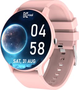 Kiraal Fit 5 - Smartwatch Dames - Stappenteller - Full Screen - Fitness Tracker - Activity Tracker - Smartwatch Android & IOS - Roze — thumbnail 1