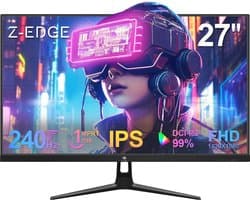 27 inch Gaming Monitor met 240 Hz, 1 ms Reactietijd, FHD, IPS, FreeSync, VESA-monteerbaar