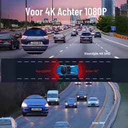 Dual Dashcam - Dashcam Voor Auto 4k - Voor en Achter Camera incl. 64GB SD-kaart – Auto Camera Met Parkeermodus - G-Sensor - App Bediening - Nachtzicht — thumbnail 4
