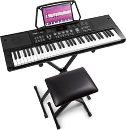 Keyboard Piano Set - MAX KB15 Keyboard set met bankje, standaard & headset - Ideaal als kinder piano — thumbnail 1