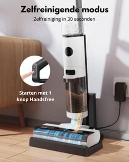 3 in 1 Vloerreiniger – Stoomreiniger – Kruimeldief – Dweilapparaat – Elektrische Mop – Voor Binnen – Inclusief Laadstation – 1000W — thumbnail 2