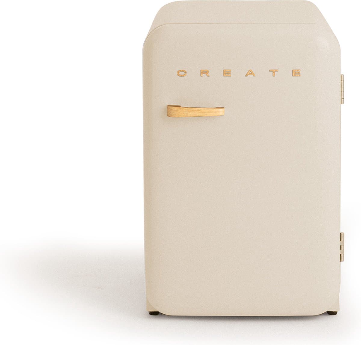 CREATE - Koelkast in retrostijl - Gebroken wit - Handvat Hout - FRIDGE RETRO 107L — afbeelding 1
