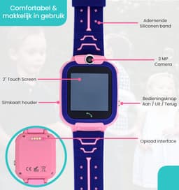 VUBIO B1 Kinder Smartwatch Roze - Inclusief Simkaart - Bellen & Camera - Super Leuk Horloge Voor Kinderen Met Alles Wat U Nodig Heeft Voor De Veiligheid Van Uw Kind! — thumbnail 4