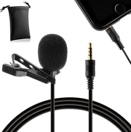 MOJOGEAR Speldmicrofoon voor Smartphones/Tablets/Telefoons - 1,5 meter kabel - 3.5 mm koptelefoon-aansluiting - Zwart — thumbnail 1