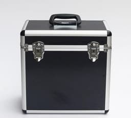 Platenkoffer voor 50 stuks LP vinyl platen afsluitbaar zwart — thumbnail 3