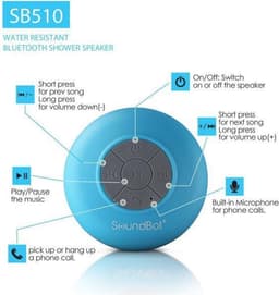 Bluetooth Waterbestendige Douche/Bad Mp3 Speaker/Radio - blauw — thumbnail 3