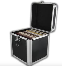 LP single 7 inch vinyl koffer voor opbergen van 70 - 100 singles afsluitbaar zwart aluminium — thumbnail 5