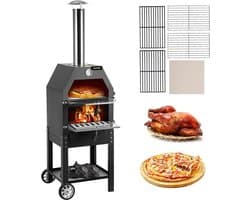 Vevor Outdoor Pizza Oven - Barbeque - BBQ - Met Pizzasteen En Diverse Roosters - 30 CM