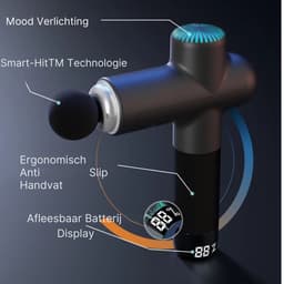 Booster Lightning Massage Gun - Massage apparaat - Koffer - 6 Opzetstukken - Smart Massage — thumbnail 4