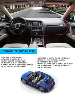 Dual Dashcam - Voor En Achter - 1080p Resolutie - 24/7 Parkeren Monitor - Bewegingssensor - Zwart - Inclusief SD Kaart — thumbnail 3
