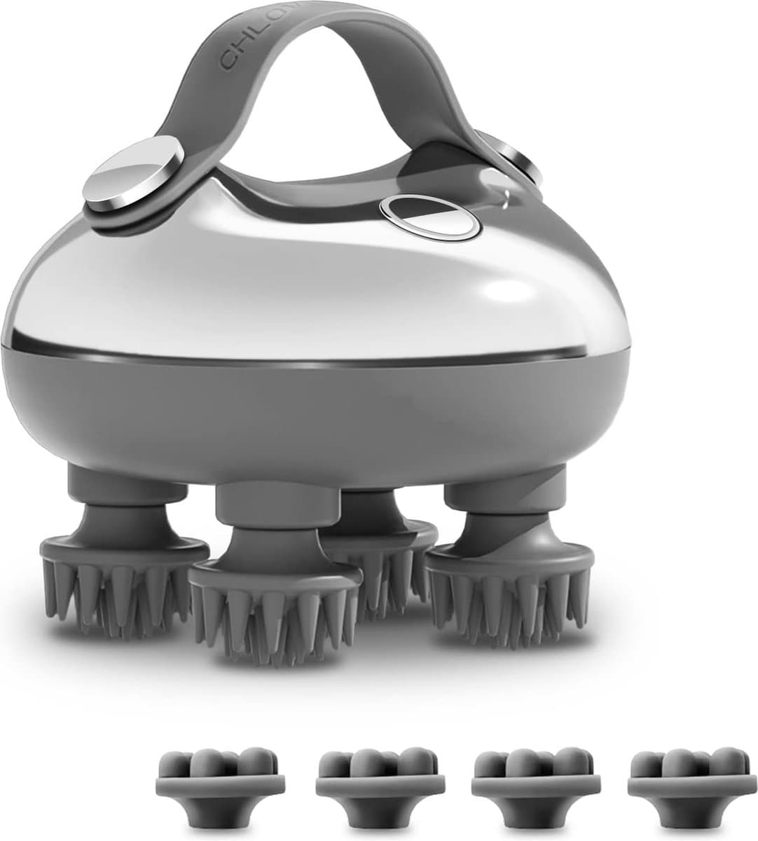 Pro Scalp Massager - Hoofdhuid Massager - Elektrisch Hoofd Massager met 3 Knedende Modi en 4 Vervangende Massagekoppen - Draagbaar Handheld IPX7 Waterdicht Hoofd Massager voor Haargroei en Lichaamsontspanning — afbeelding 1