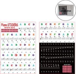 Piano Stickers - Keyboard Stickers - Eenvoudig Muzieknoten Leren - 49/54/61/88 Toetsen - Kleur — thumbnail 5