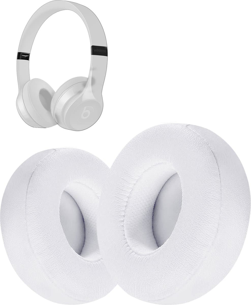 Oorkussens geschikt voor Beats By Dr. Dre Solo 2.0/3.0 wireless - Koptelefoon oorkussens voor Beats Solo wit — afbeelding 1