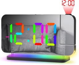 J&D supplies Digitale Wekker - Zwart - Digitale LED klok - Digitale Wekker - Wekker met Projectie - Wekker kinderen — thumbnail 1